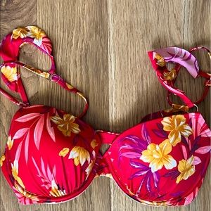 Red floral swim top - new!